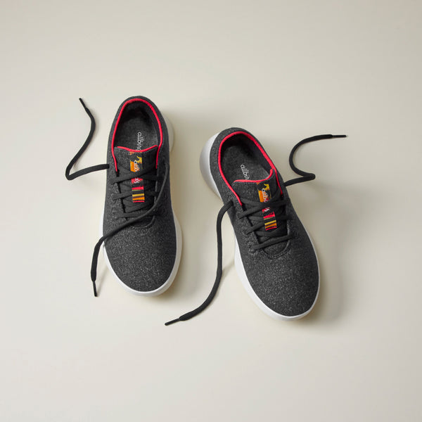 Men's Wool Runner Go - Natural Black/Kea Red (Natural White Sole)