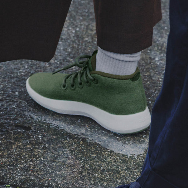 Men's Wool Runner-up Mizzles - Thunder Green (Natural White Sole)